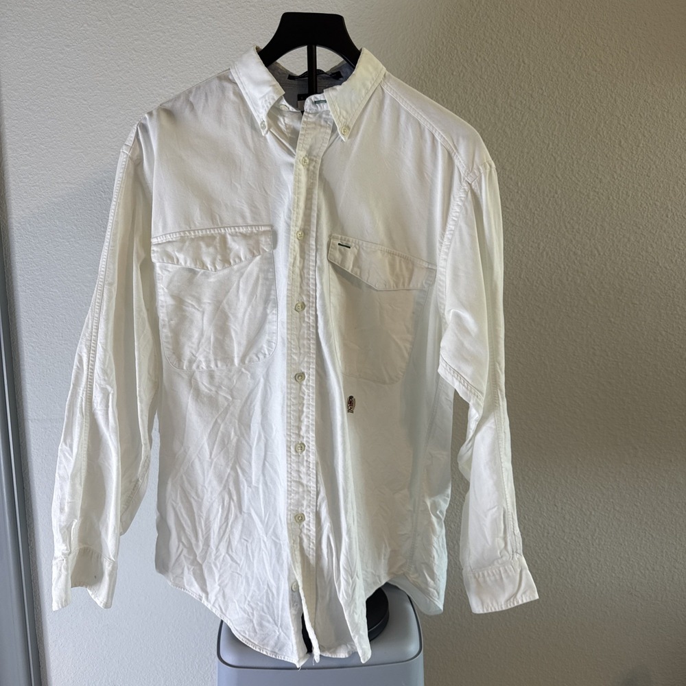 Tommy Hilfiger Men's‎ Long Sleeve Button Down Shirt White Size Small